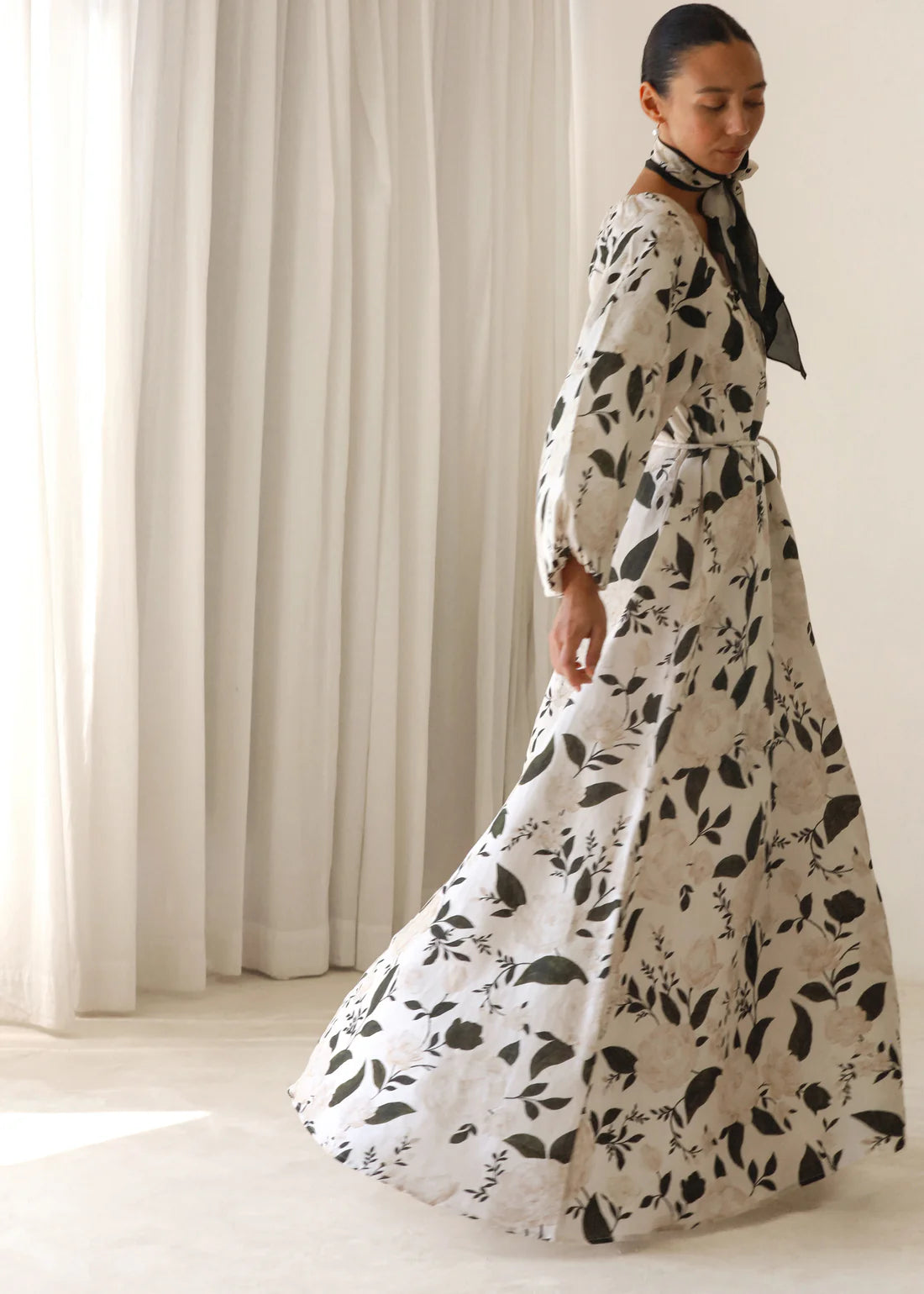 Morton Mac Delphina Dress in Verdant Rose