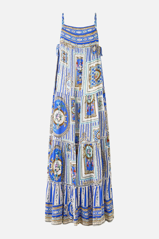 Camilla Long Tiered Dress With Bow Ties