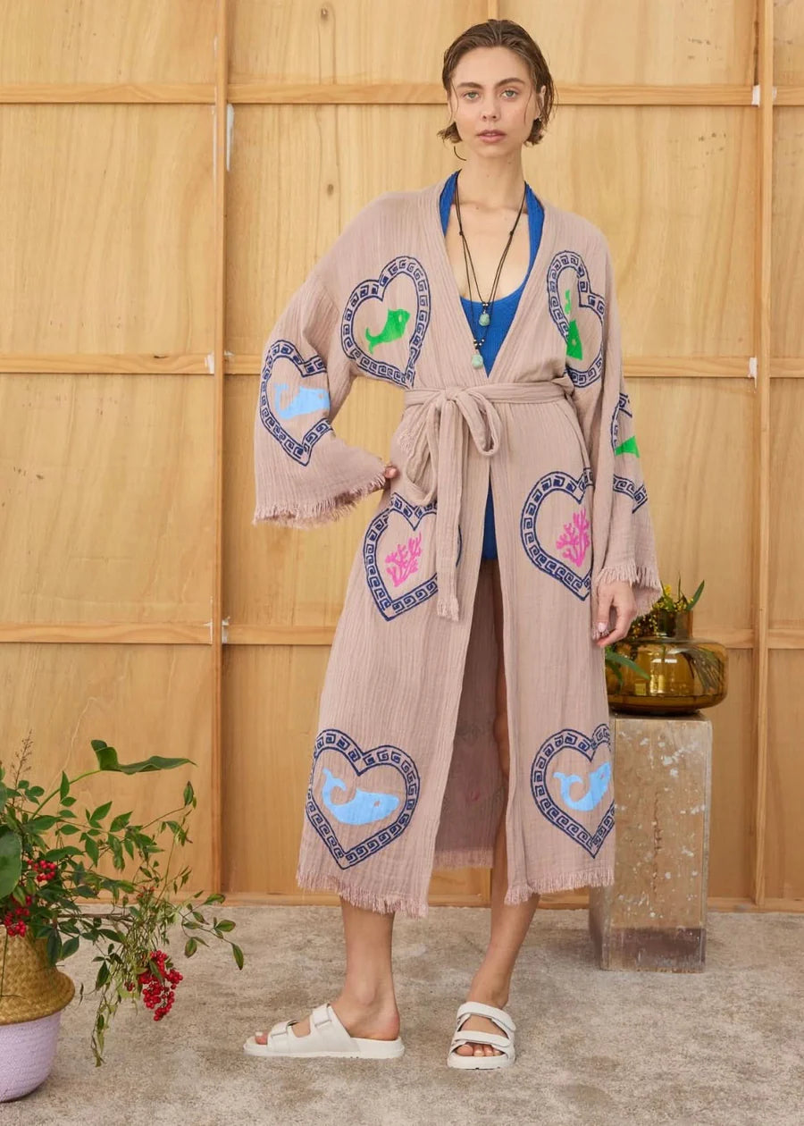 Cie Cie Long Robe in Tan