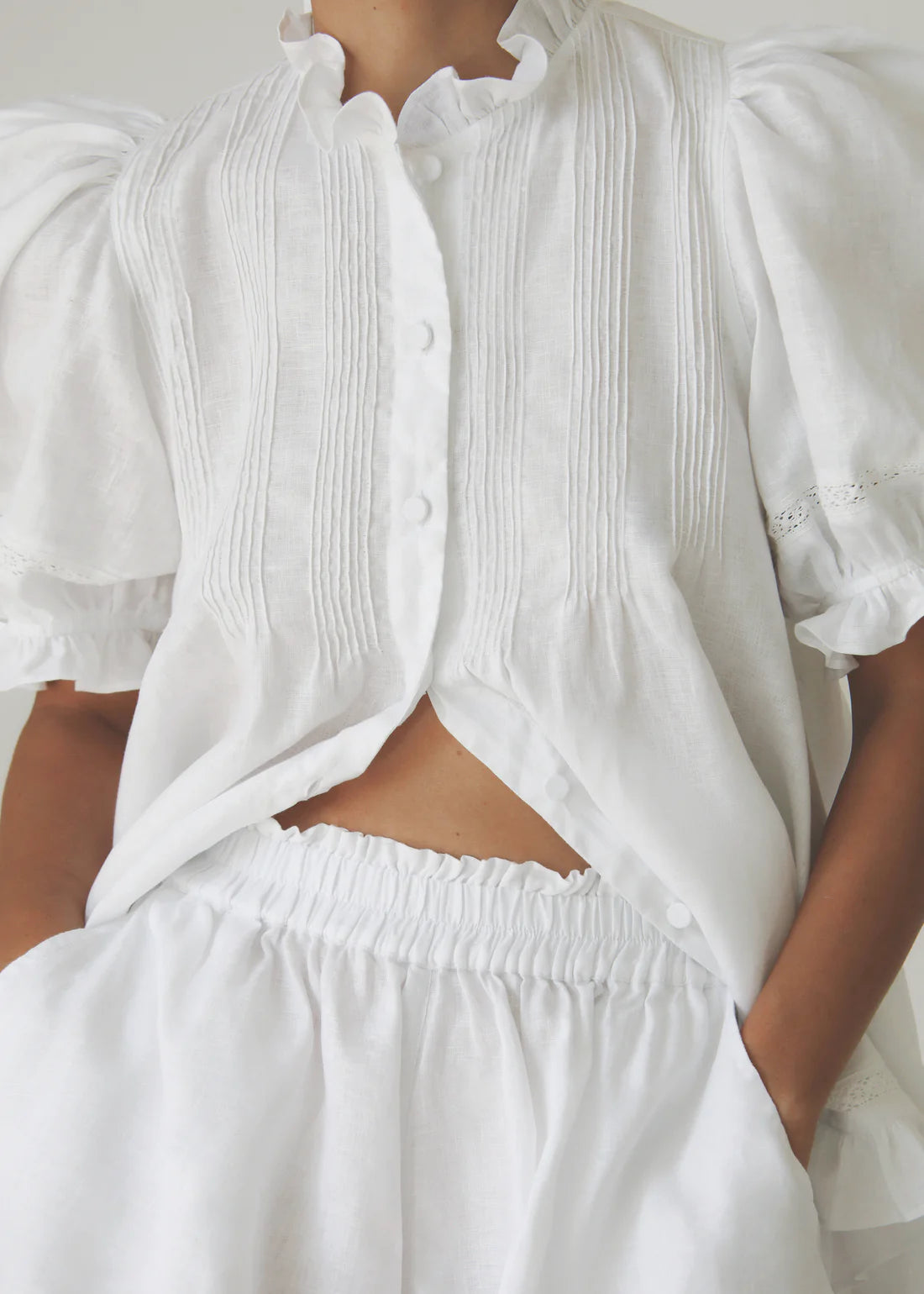 Morton Mac Sanna Pintuck Blouse