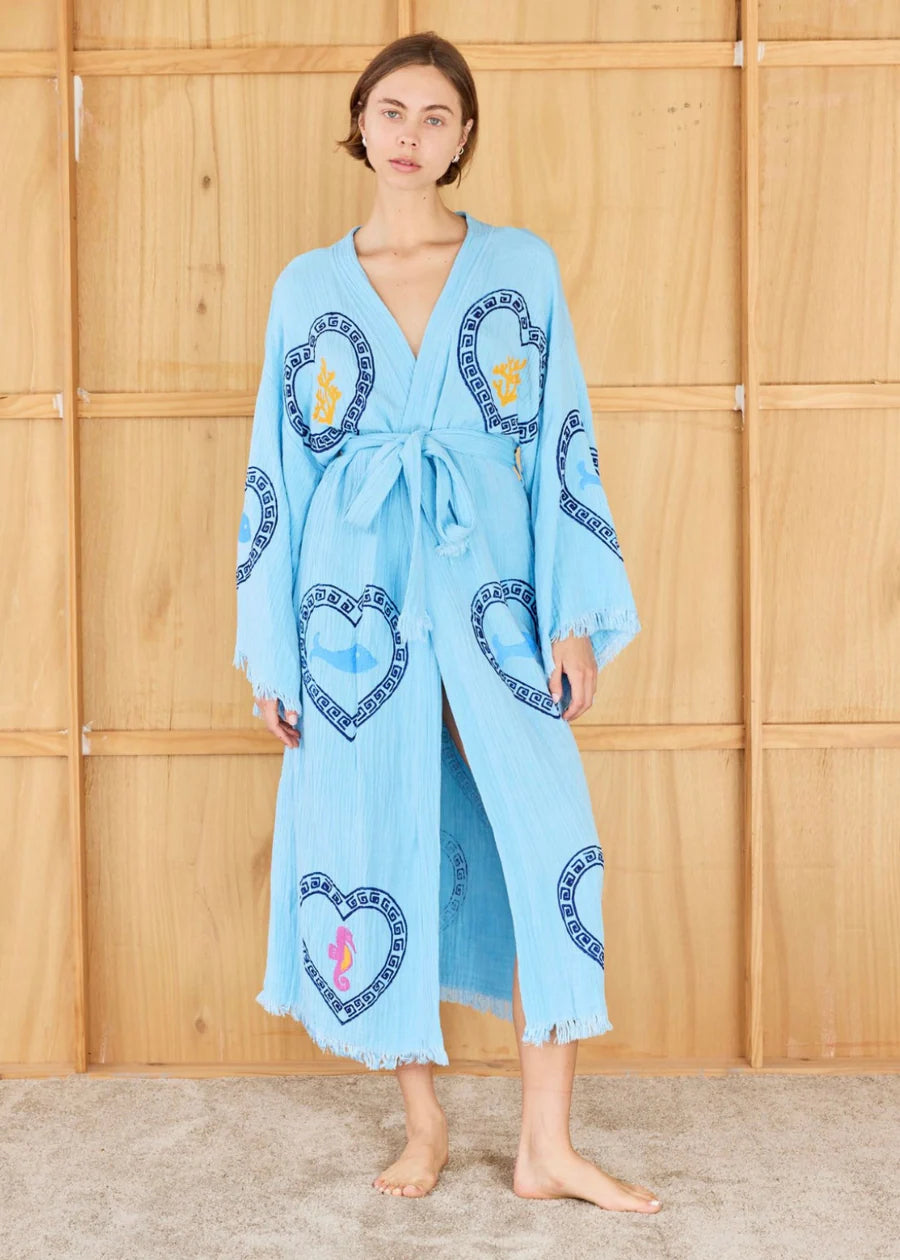 Cie Cie Long Robe in Azure